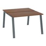 PÔLE DE 2 BUREAUX DROITS NOYER L 120 X P 60 CM, PIÉTEMENT MÉTAL ANTHRACITE - ARCH