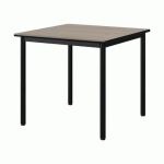 TABLE MALIBU 80X80 T5 4P STR ANTIB CHÊNE 1146/NOIR NOIR 9005
