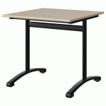 TABLE MALIBU 80X80 T6 DL ST ISOSON BEIG 1460/BEIGE NOIR 9005 - MANUTAN EXPERT