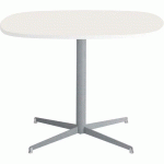 TABLE TAMARIS 100 X 100 PL.BLANC/BLANC PIET.ARGENT/ARGENT