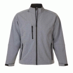 VESTE HOMME ZIPPÉE SOFTSHELL EN POLYESTER GRIS CHINÉ