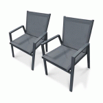 FAUTEUIL DE JARDIN EMPILABLE FLORIDE GRIS ANTHRACITE EN LOT - DCBGARDEN