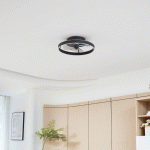 LINDBY VENTILATEUR DE PLAFOND LED MOMITU, NOIR, SILENCIEUX, Ø 14 CM
