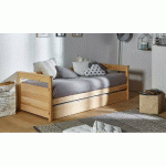 PACK LIT BANQUETTE GIGOGNE NUAGE + 2 MATELAS  BOIS NATUREL 80X190 CM/OPT:MATELAS ARNO LATEX
