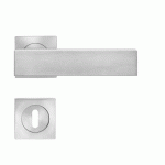 POIGNÉES DE PORTE SUR ROSACES CARRÉES SÉRIE ER 52Q MILANO -INOX SATINÉ -CLÉ L KARCHER DESIGN