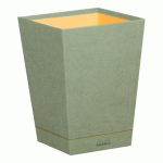 RHODIARAMA CORBEILLE À PAPIER SIMILI CUIR ITALIEN 27X27X32 CM - CÉLADON