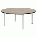 TABLE MALIBU Ø 120 T1 4P STRA ANTIB ACACIA/NOIR BLC 9016