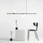 ALDEX SUSPENSION ALISON NOIR/BLANC 4 LAMPES LIGNE 154 CM