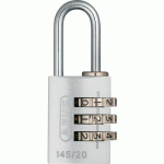 CADENAS À CODE - EN ALUMINIUM - 3 MOLETTES - 20 MM - GRIS - 145 ABUS