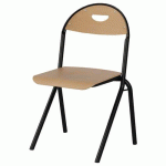 CHAISE MALIBU AST - T5 - ASS/DOS HÊTRE / ALU NOIR 9005 - MANUTAN EXPERT