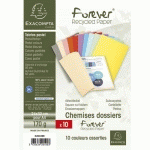 CHEMISES EXACOMPTA FOREVER - EN CARTE - 170 G - COLORIS ASSORTIS - PAQUET DE 10 CHEMISES