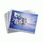 SACHET DE 10 POCHETTES PERFORÉES BISEAUTÉES POUR CLASSEUR EXACTIVE - POLYPROPYLÈNE LISSE 5,5/100 - A3 - CRISTAL - LOT DE 5