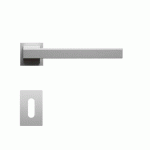 POIGNÉES DE PORTE SUR MINI-ROSACES CARRÉES SÉRIE ER 58QM BOSTON - SATINÉ - CLÉ L KARCHER DESIGN