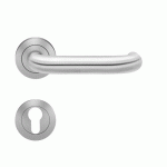 POIGNÉES DE PORTE SUR ROSACES RONDES SÉRIE ER17 CRÈTE XL - INOX SATINÉ -CLÉ I KARCHER DESIGN