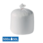 SACS POUBELLE DÉCHETS LÉGERS 1ER PRIX BLANCS 50 L, LOT DE 500