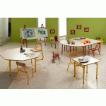 TABLE ELODIE II 4 PIEDS 120X60X60CM T3- PIÈTEMENT JAUNE - MANUTAN COLLECTIVITÉS