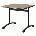 TABLE MALIBU 80X80 T5 DL STRA ABS CHÊNE 1146/NOIR 9005
