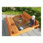 BAC À SABLE EN BOIS, AVEC BANC WEKA WOOD