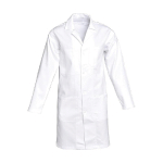 BLOUSE HOMME MANCHES LONGUES 100% COTON BLANC, TAILLE 40 / 42