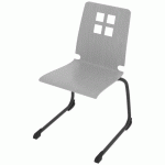 CHAISE COQUE DAMIER PIÈTEMENT LUGE ACIER - GRIS/CARBONE - RODET