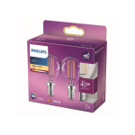 PHILIPS AMPOULE LED E14 4,3 W P45 FIL 2 700 K X2