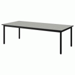 TABLE MALIBU 180X80 T2 4P STRA ISOS GRIS 1400/NOIR NOIR 9005