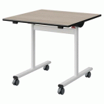 TABLE MALIBU RAB. 80X80 T5 DL ST ANTIB ACACIA/NOIR BLC 9016