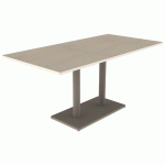 TABLE MENORCA 160X80 T6 ÉP 24MM STR AL ÉRABLE G. BL PAS/NOIS - MOBIDECOR