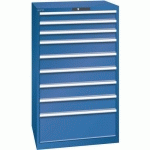ARMOIRE BLEU GENT. 870X725X1450 AVEC 9 TIROIRS 200KG - LISTA