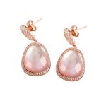 BOUCLES D'OREILLES EN ARGENT PLAQUÃ© OR ROSE AVEC ZIRCONE