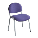 CHAISE RÉUNION ET VISITEUR PRIMA - TISSU REMBOURRÉ - VIOLET - PIEDS ALU - LOT DE 4