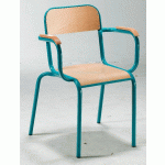 FAUTEUIL DE MAÎTRE AVEC ACCOUDOIRS BOIS, COLORIS GRIS RAL 9006 - MANUTAN COLLECTIVITÉS