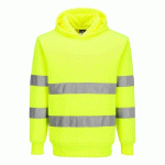 LOT DE 2 - PORTWEST ES304 ES1 ESSENTIAL SWEATSHIRT À CAPUCHE HAUTE VISIBILITÉ JAUNE - TAILLE M