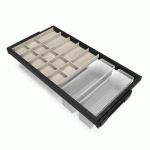 TIROIR ORGANISEUR AVEC COULISSES HACK - LARGEUR 900 MM - GRIS ET NOIR EMUCA