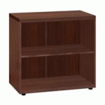 BIBLIOTHÈQUE BASSE MILANO BOIS H 74 X L 80 CM NOIR ÉBÈNE