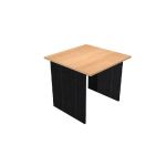 BUREAU DROIT PRONTO TENDANCE - L.80 X P.80 CM - PLATEAU HÊTRE - PIEDS PLEINS NOIR