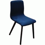 CHAISE ZENY STRUC HÊTRE MASSIF WENGÉ ASS/DOSS VELOURS BLEU - STAMP