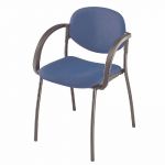 FAUTEUIL VISITEUR CONFORT LINE - TISSU REMBOURRÉ - DOSSIER BLEU - ASSISE BLEU (PRIX À L'UNITÉ)