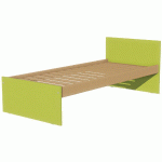 LIT TÊTE ET PIED DROIT SOMMIER À LATTES 90X200CM IDENTITÉ ARGENT/VERT - MANUTAN COLLECTIVITÉS