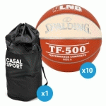 LOT 10 BALLONS BASKET - SPALDING - TF500 LNB