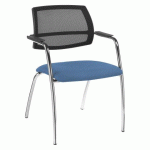 LOT DE 2 - CHAISE DE RÉUNION DOSSIER MAILLE CONSTANCE - BLEU