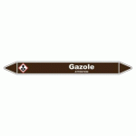 LOT DE 5 - MARQUEUR DE TUYAUTERIE - GAZOLE - NFX 08-105 - VINYLE LAMINÉ 450 X 52 MM