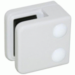 PINCES À VERRE CARRÉ 45X45 MM POUR GARDE-CORPS – SUPPORT PLAT – ZAMAK BLANC DESIGN PRODUCTION