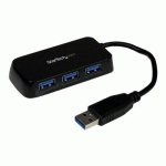 STARTECH.COM HUB USB 3.0 (5GBPS) À 4 PORTS AVEC CÂBLE INTÉGRÉ - NOIR