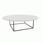 TABLE BASSE RONDE MILAN Ø 100 CM - BLANC/NOIR