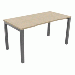 BUREAU ASTRO ARCHE DROIT ÉCHANCRÉ 140 X 70 CHÊNE FIL /ALU - BURONOMIC