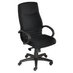 FAUTEUIL DIRECTION PERFECTO CONFORT TISSU REMBOURRÉ HAUTEUR AJUSTABLE AVEC ACCOUDOIRS À ROULETTES HAUTEUR DOSSIER 72 CM NOIR