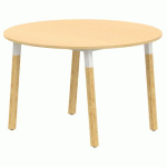 TABLE 4P INCL. MÉTAL/BOIS RONDE Ø120 T2 STRAT ABS HÊTRE/ALU