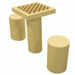 TABLE DE JEUX AVEC DAMIER EN BÉTON