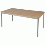 TABLE UNIVERSALIS RECTANGLE 120X80 PLT CHÊNE/9006 ALUMINIUM